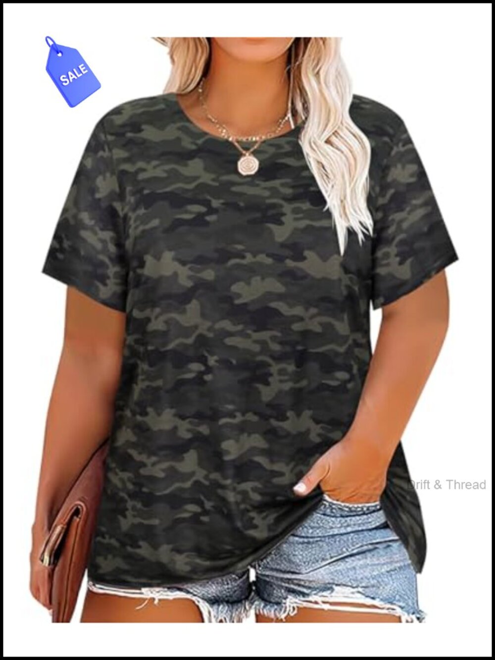 Plus Size Crewneck Short Sleeve Oversized Tee Loose Fit Summer Tunic